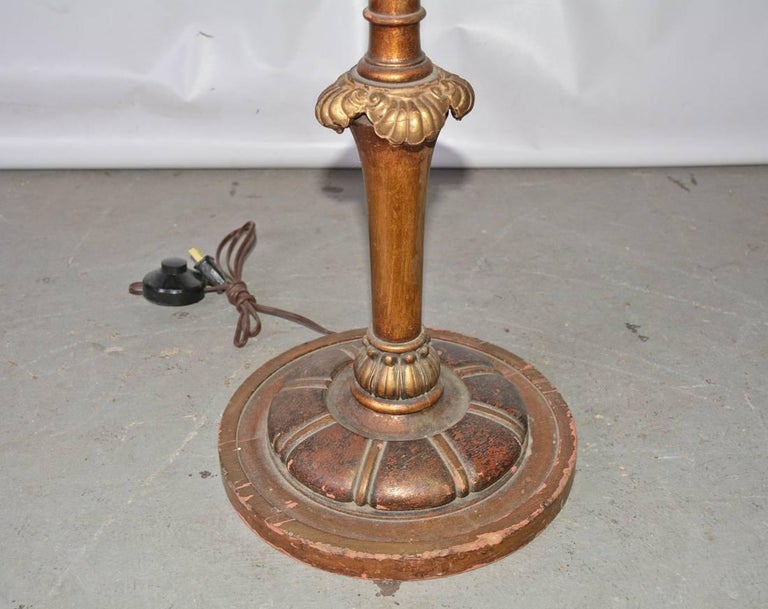 Renaissance Italian Giltwood Standing Floor Lamp For Sale