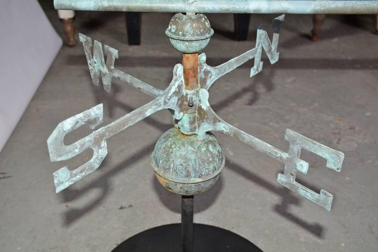 Antique Copper Weathervane on Stand For Sale at 1stdibs