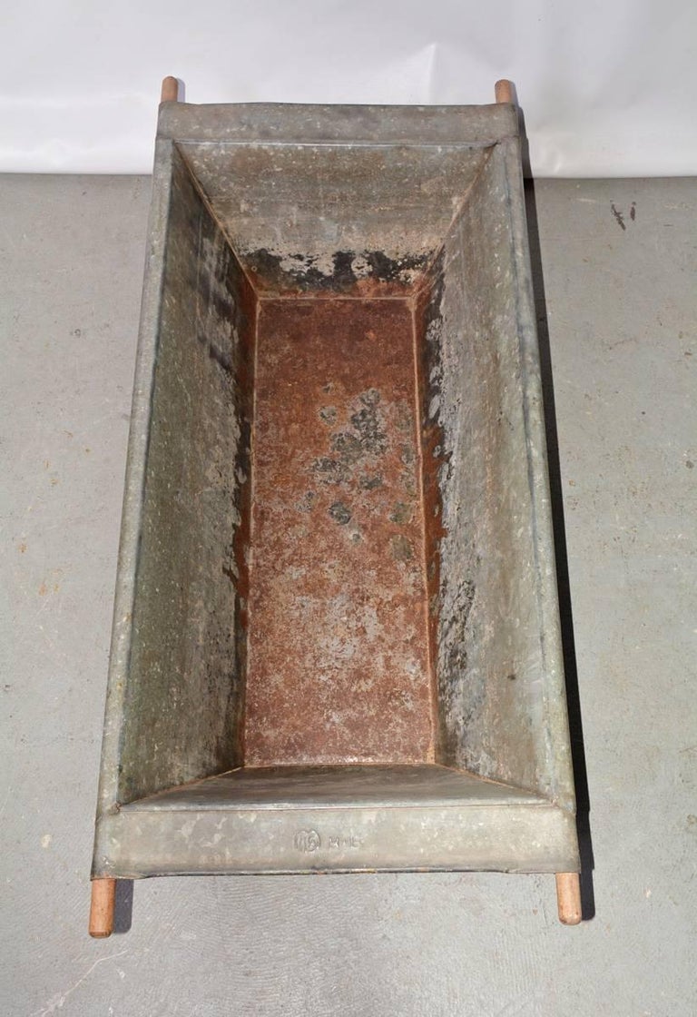 Large Galvanized Iron Troughs with Wood Handles, Sold Singly For Sale at 1stDibs