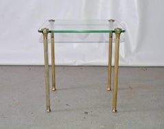 Midcentury Maison Jansen Style Glass and Brass End Table