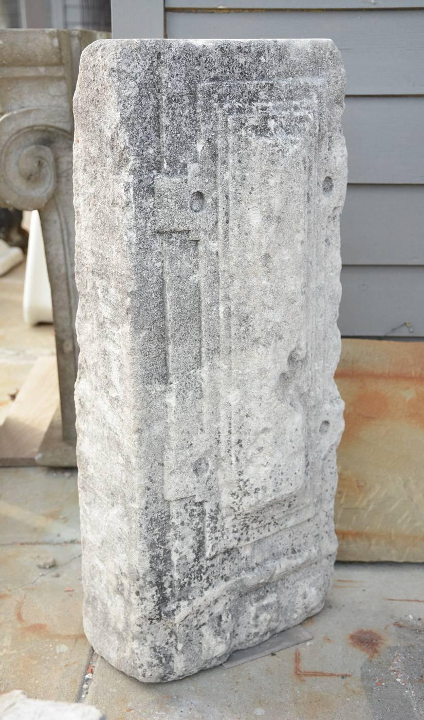 Classical Roman Antique Hand-Carved Stone Pediment