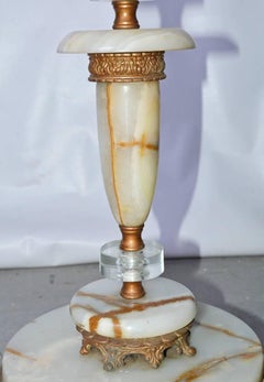 Art Deco Stehlampe aus Marmor und Lucit