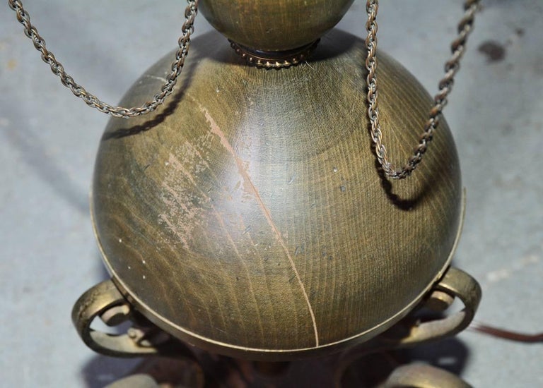Gilt Antique Table Lamp a la Ancient Torchere For Sale