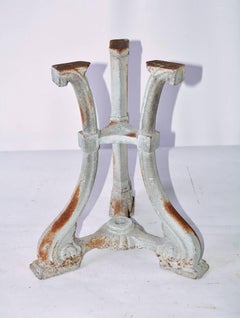 Small Victorian Painted Cast Iron Base Marble-Top Side Table