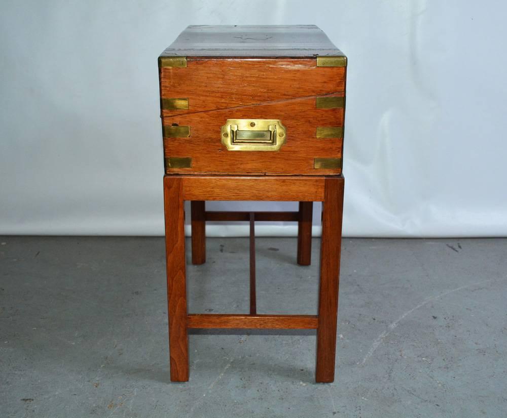 British 19th Century Small Campaign Chest on Stand