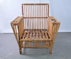 Antique Stick Wicker Armchair