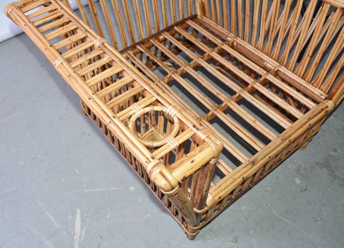 Antique Stick Wicker Armchair In Good Condition In Sheffield, MA
