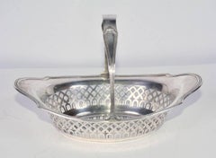 Panier à bonbons en filigrane en argent sterling Art Déco