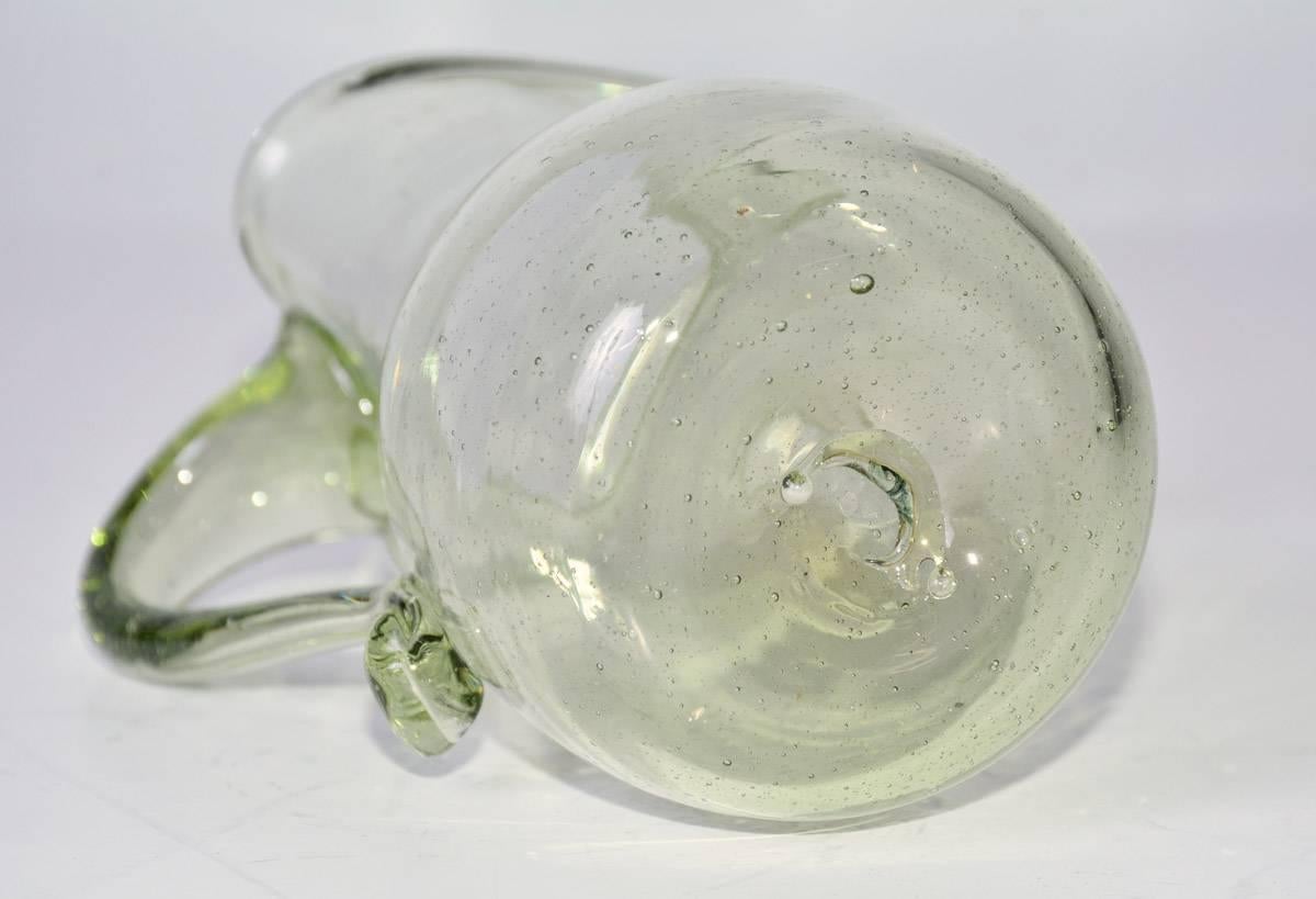 antique hand blown glass pitcher