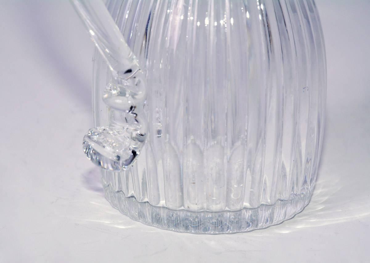 vintage clear glass pitcher