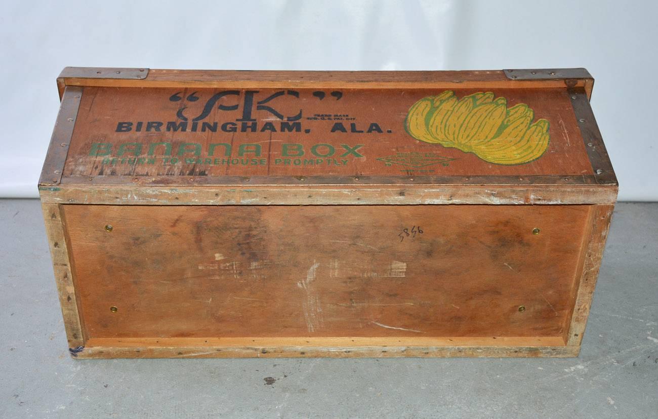 Large Wood Crate by Alex Kontos Fruit Co., Alabama In Good Condition In Sheffield, MA