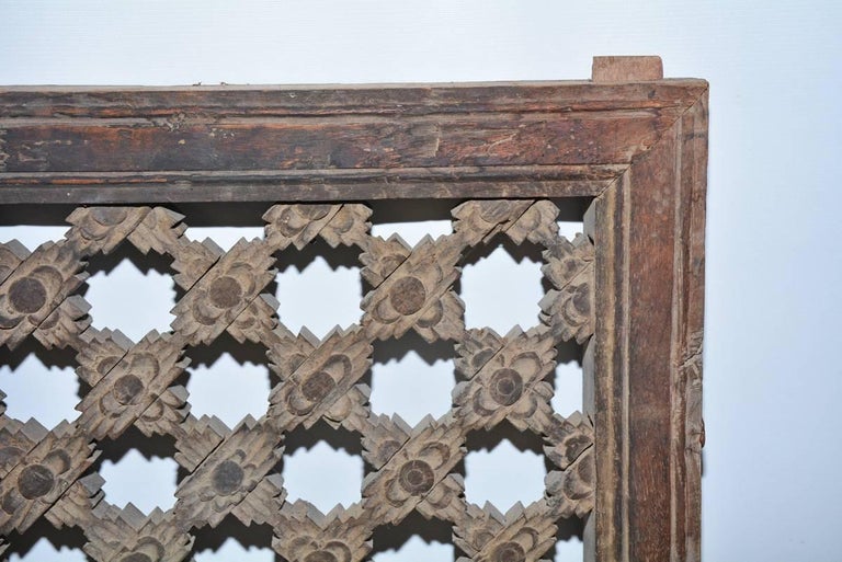 Antique Hand Carved Wood Window Screen Wall Decoration at 1stDibs