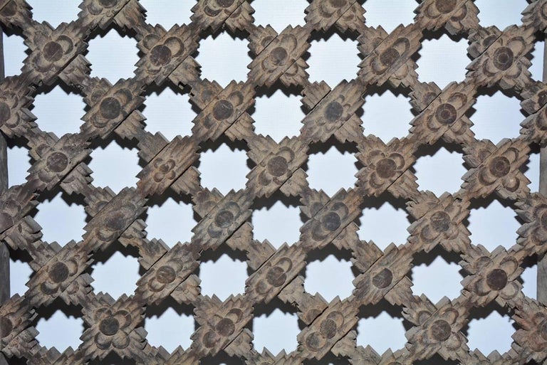 Antique Hand Carved Wood Window Screen Wall Decoration at 1stDibs