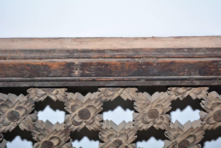 Antique Hand Carved Wood Window Screen Wall Decoration at 1stDibs