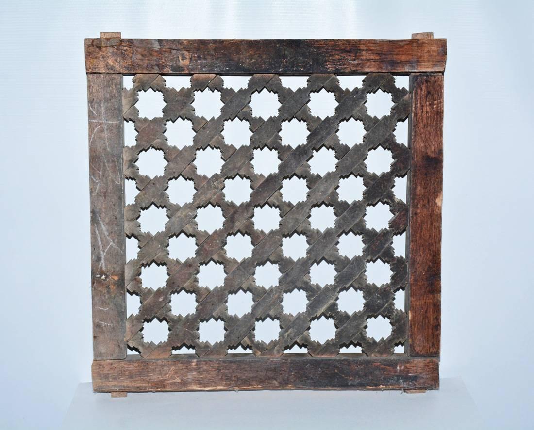 Asian Antique Hand Carved Wood Window Screen Wall Decoration