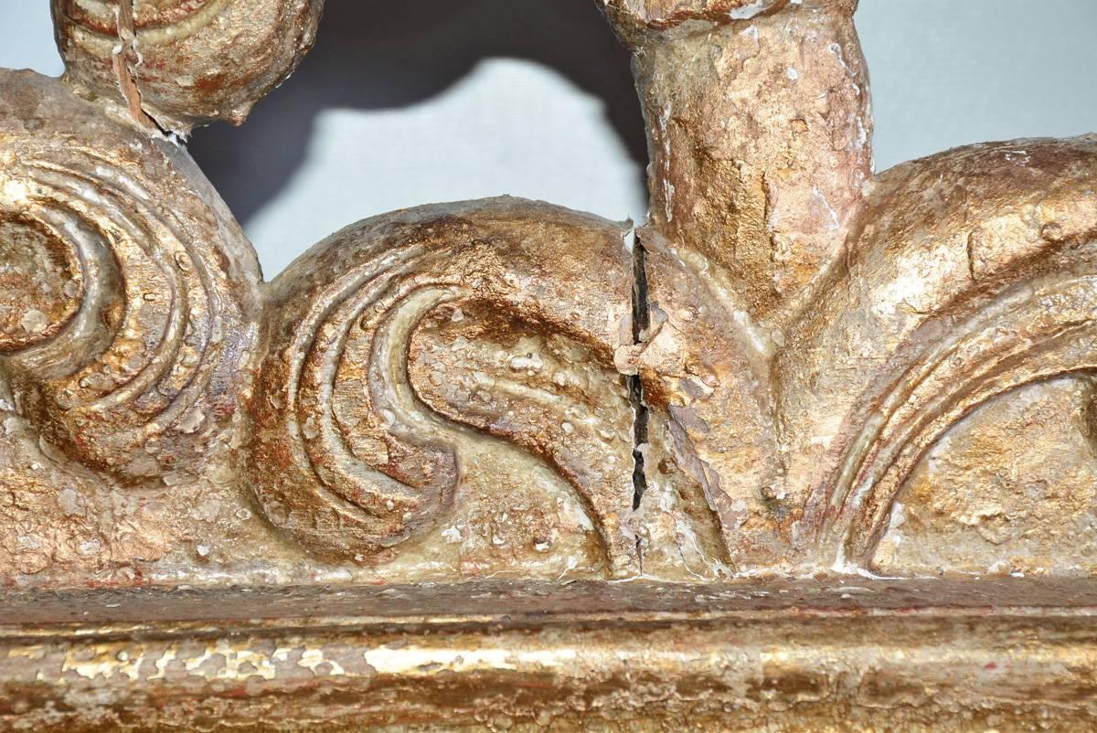Antique Venetian Hand-Carved Giltwood Pediment or King-Size Headboard 1