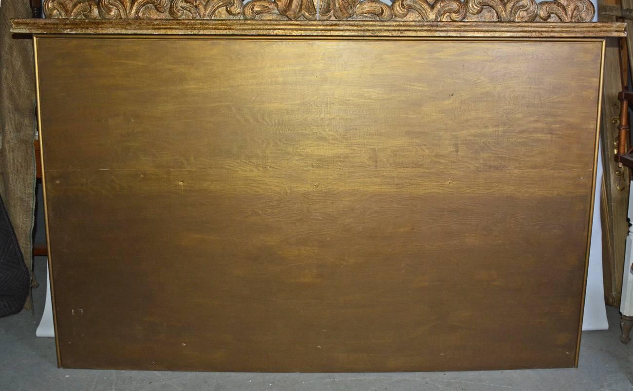 Antique Venetian Hand-Carved Giltwood Pediment or King-Size Headboard 4