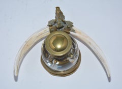 Ink Bottle with Boar Head and Antlers