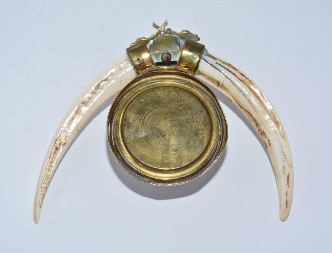 Charles II Ink Bottle with Boar Head and Antlers For Sale