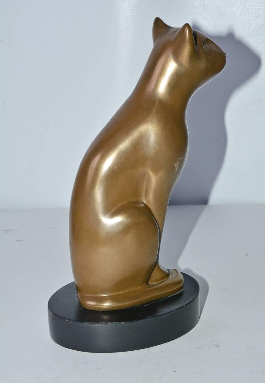 American Brass Cat Statue