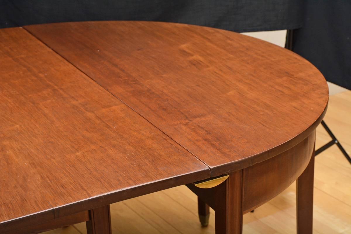 Hand-Crafted Chippendale Malborough Style Drop Leaf Table with D Ends For Sale