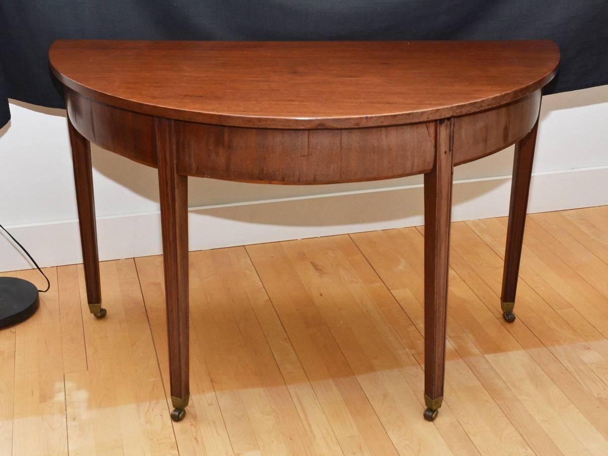 Mahogany Chippendale Malborough Style Drop Leaf Table with D Ends For Sale