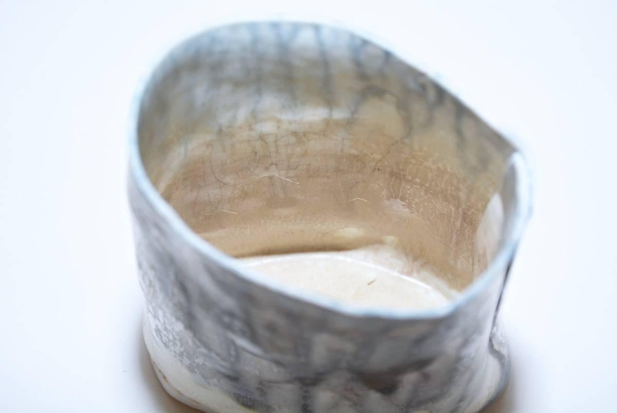 Hand-Crafted Oval Porcelain High Fire Porcelain Vase