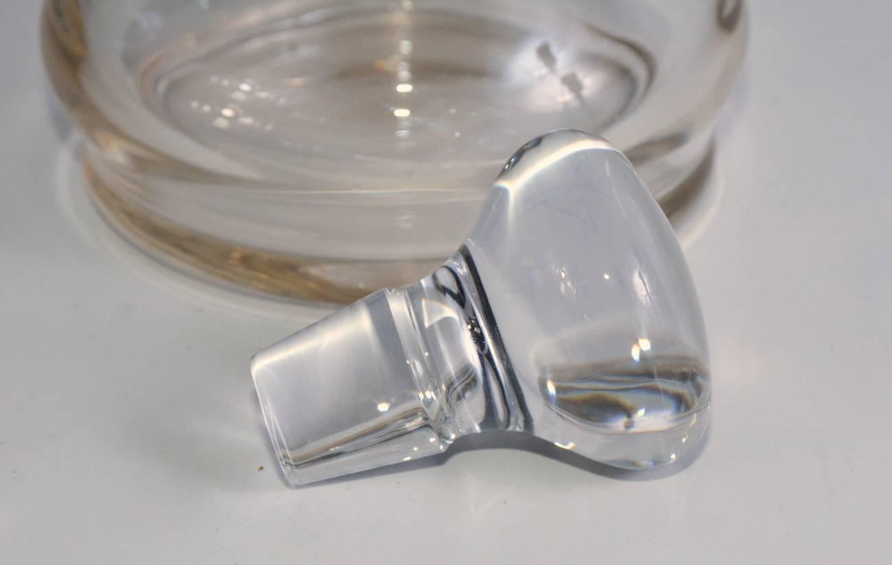 crystal decanter with silver collar