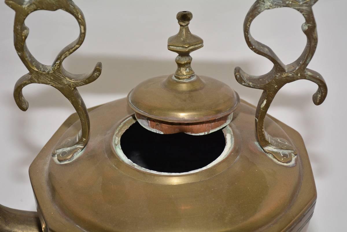 antique brass teapot