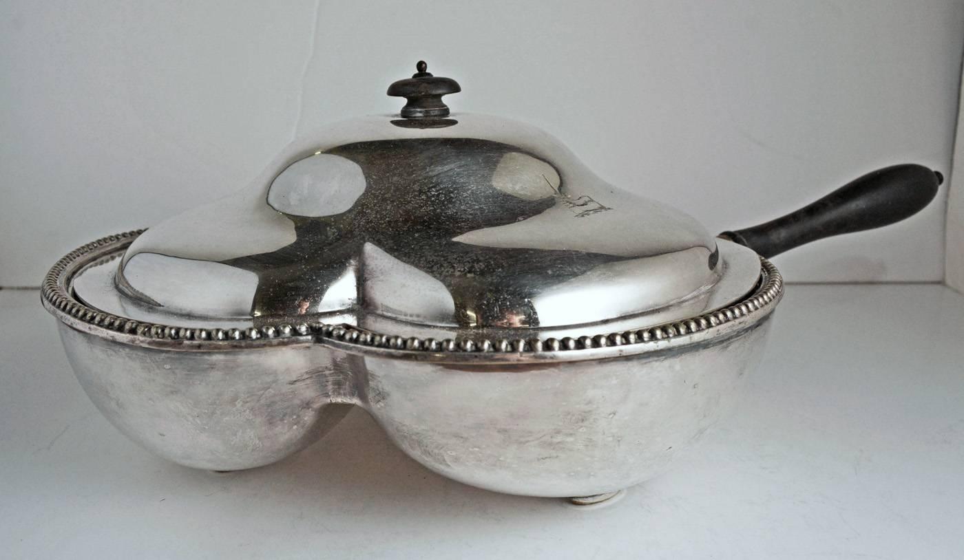 antique silver food warmer