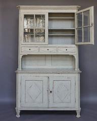 Two-Part Swedish Cupboard with Serving Surface