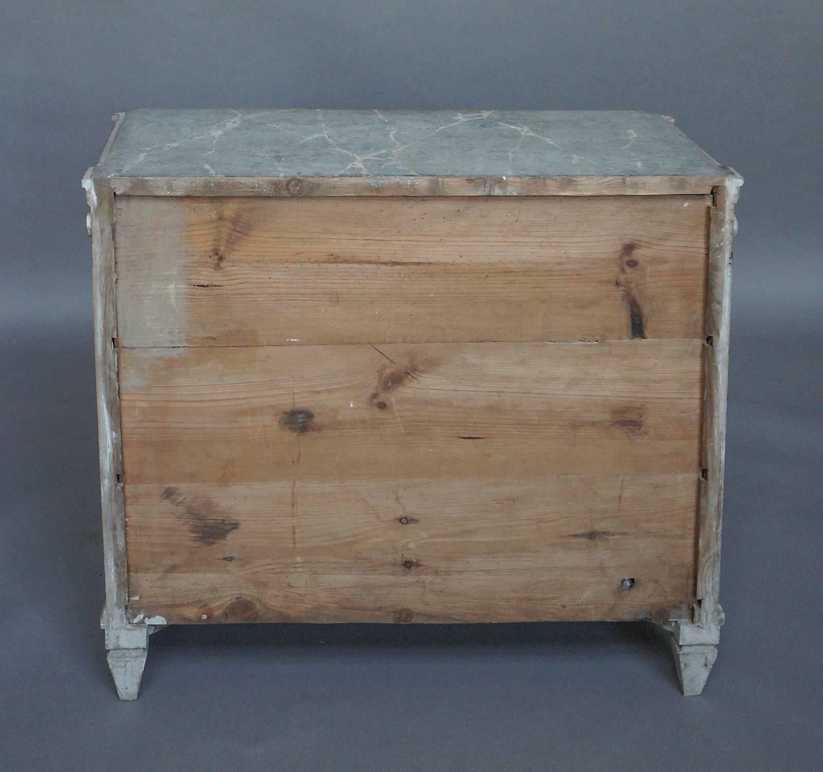 Wood Swedish Neoclassical Chest of Drawers For Sale