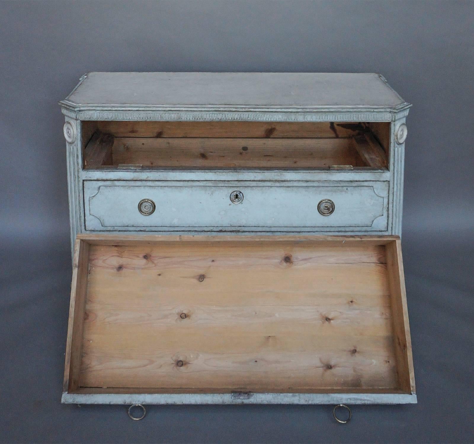 Painted Swedish Three-Drawer Chest For Sale