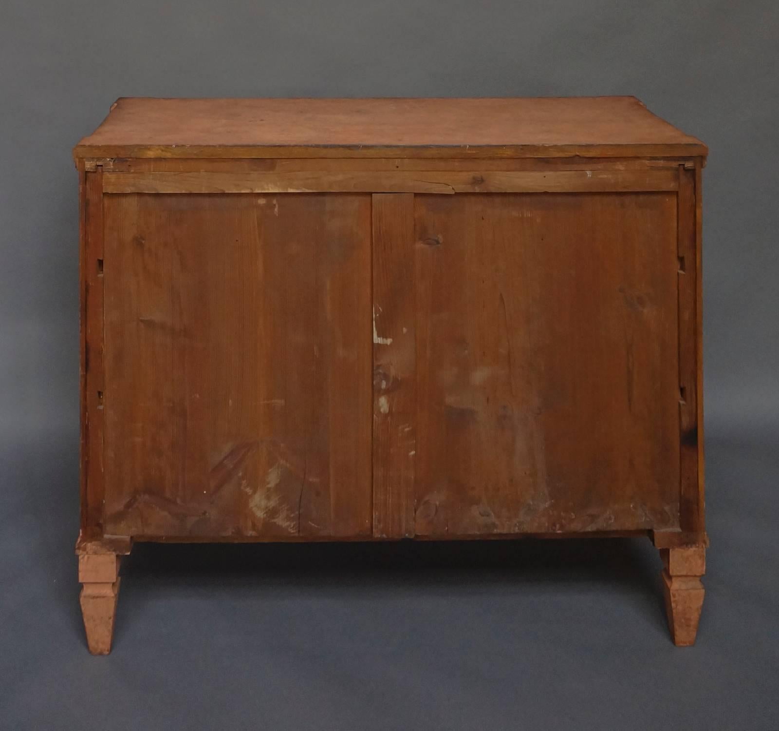 19th Century Neoclassical Commode in Salmon Paint