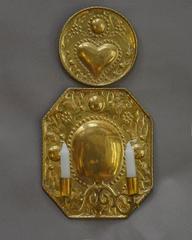 Pair of Hand-Hammered Brass Sconces