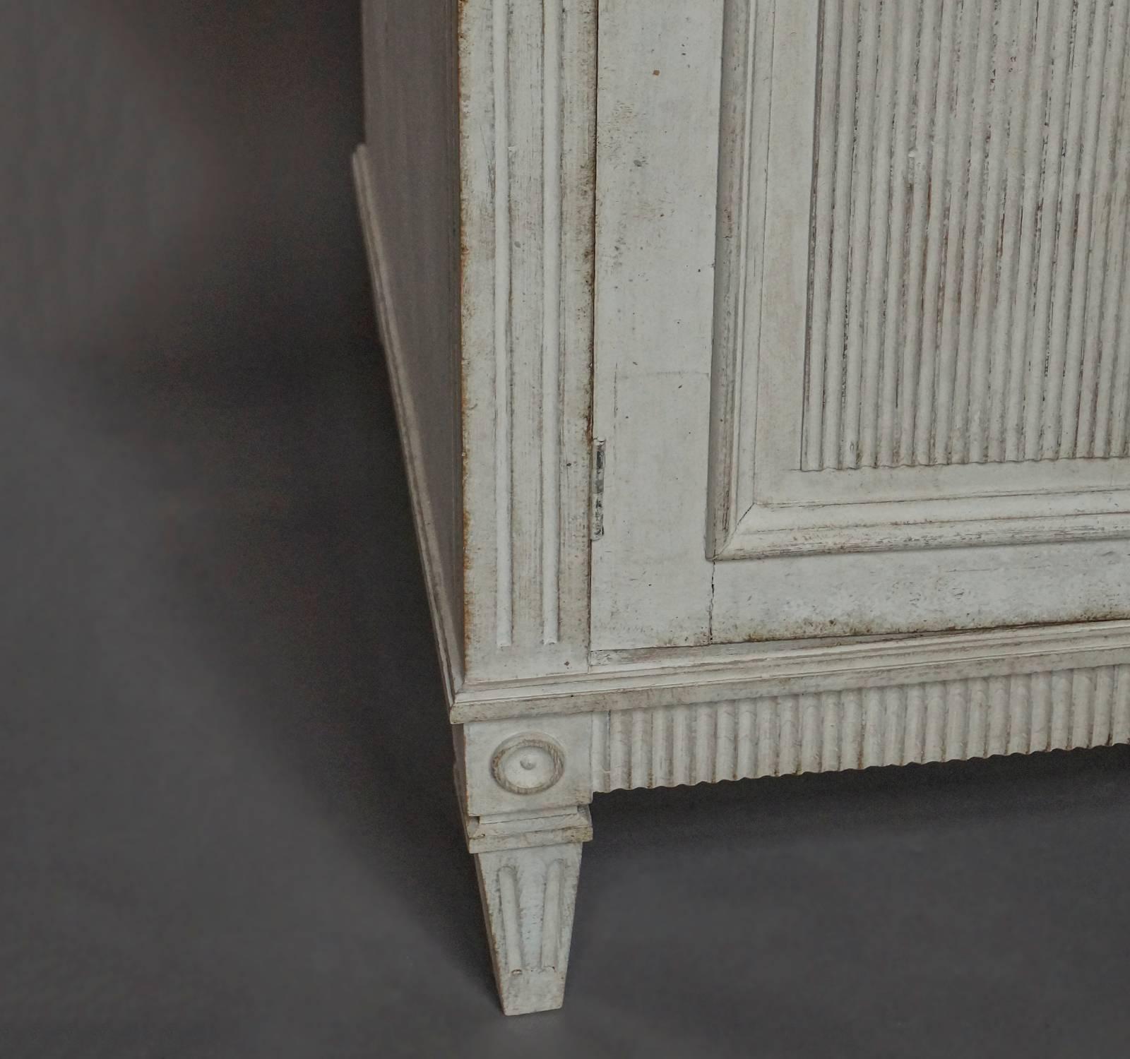 Carved Small Gustavian Style Sideboard For Sale