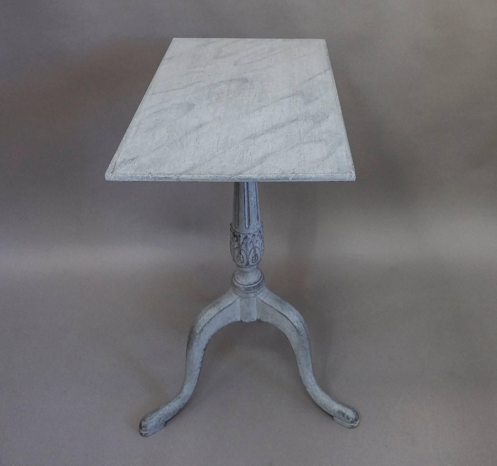 Empire Swedish Tilt-Top Table with Faux Marble Top For Sale