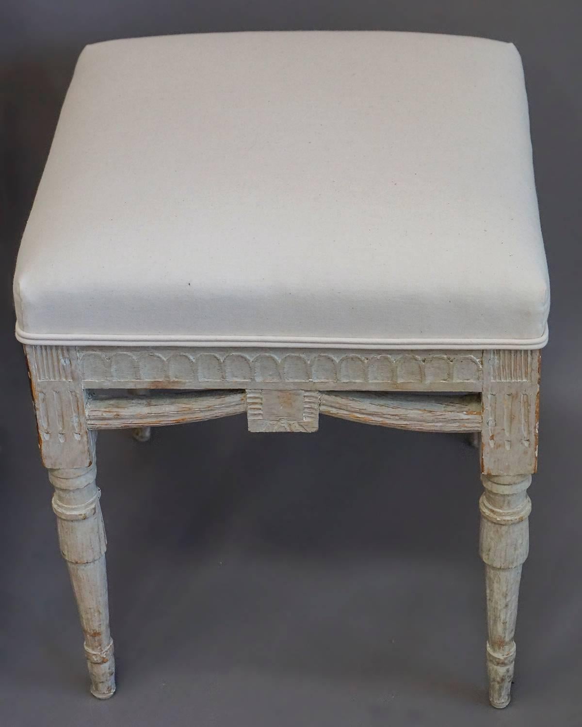 Gustavian Pair of Swedish Stools For Sale