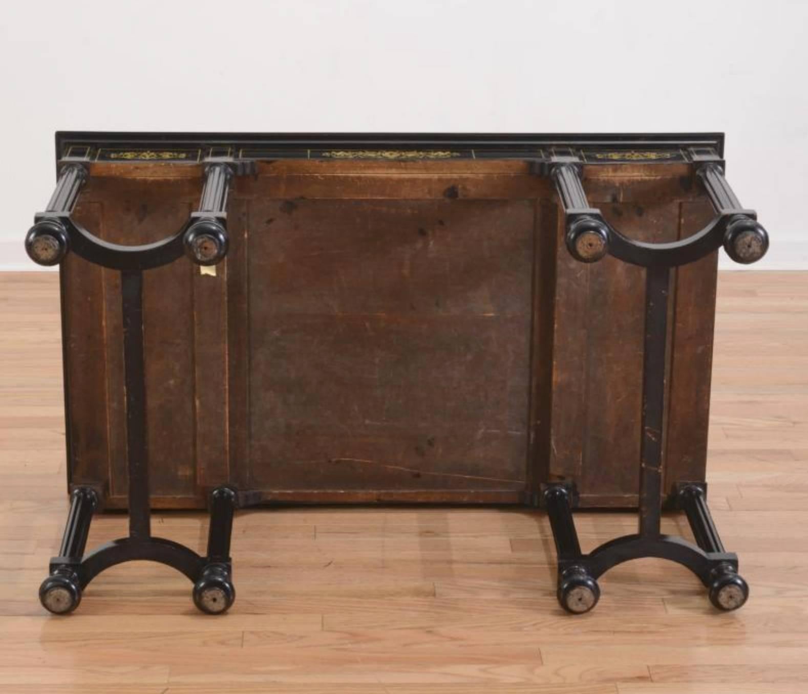 Fine Italian Ebonized and Marquetry Inlaid Low Table In Good Condition For Sale In Sheffield, MA