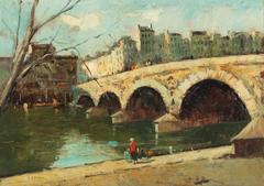 Point Marie, "Vue de la Cite", Paris  by George Elmer Browne