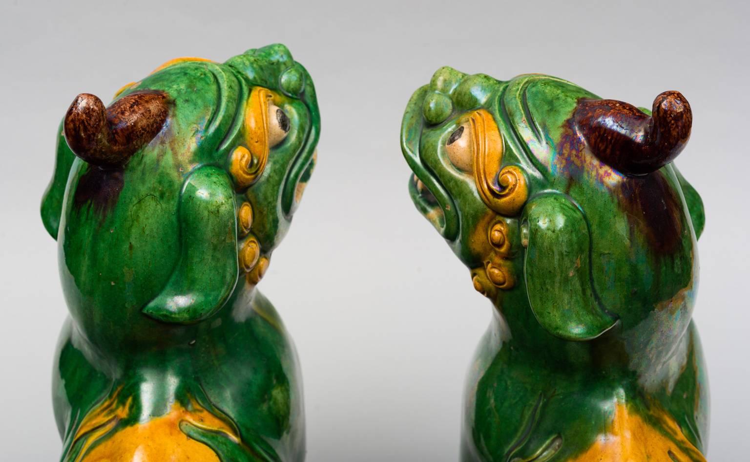 Mid-19th Century Pair of Chinese Foo Dogs