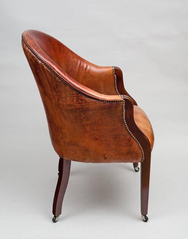 Edwardian Leather Tub Chair For At 1stdibs Edwardian Leather Tub Chair In Excellent Condition For Sheffield Ma
