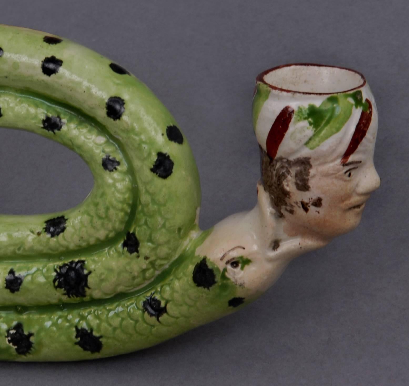 Georgian Rare Pipe in the Shape of a Snake, circa 1810 For Sale