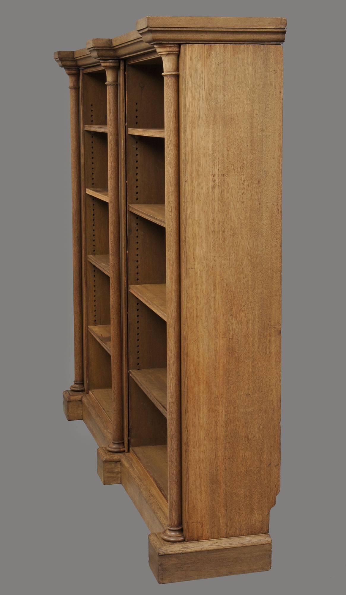 William IV Bleached Oak Library Open Bookcase, circa 1830 In Excellent Condition For Sale In Sheffield, MA