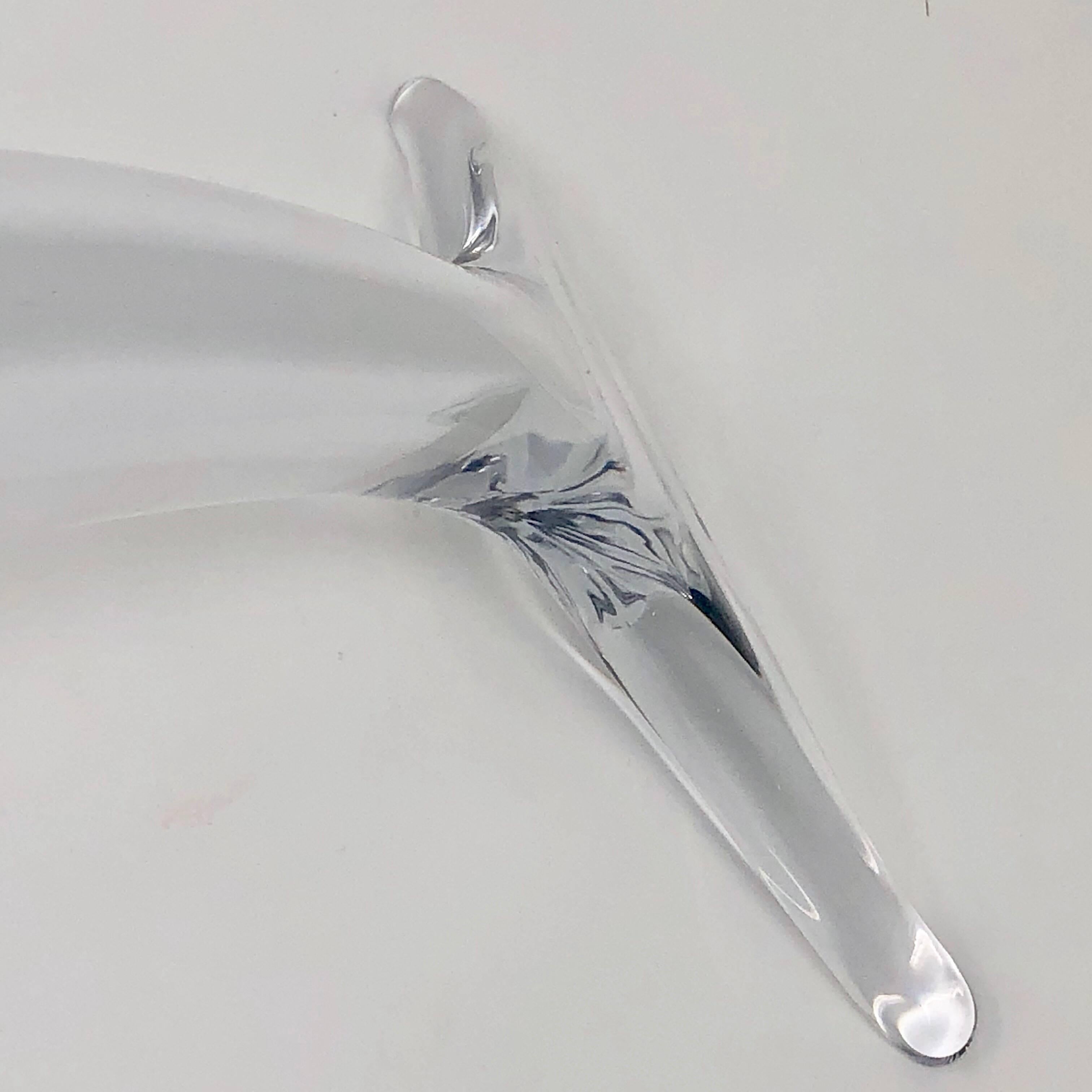 Late 20th Century Daum Art Crystal Dolphin Sculpture, France