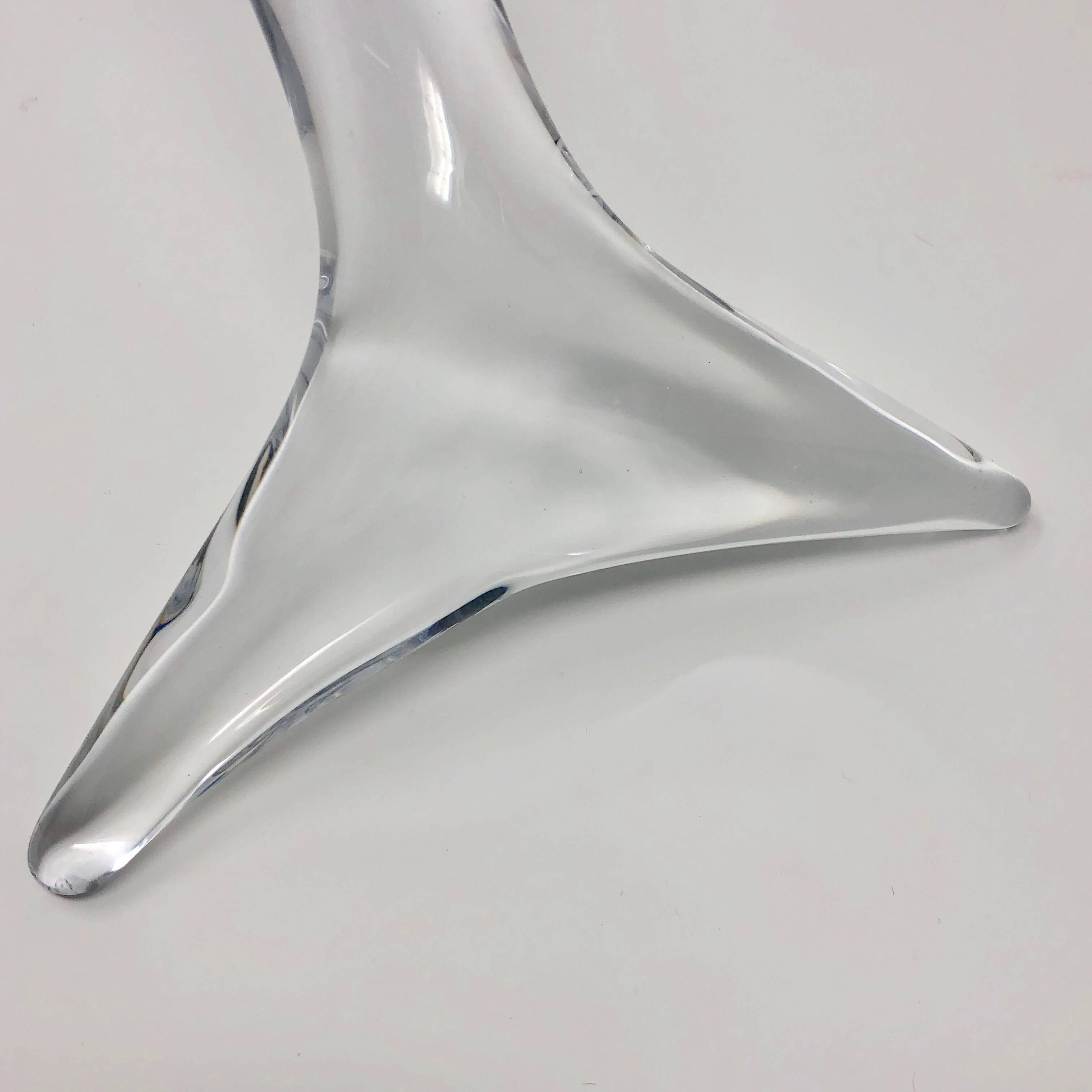 Daum Art Crystal Dolphin Sculpture, France 1