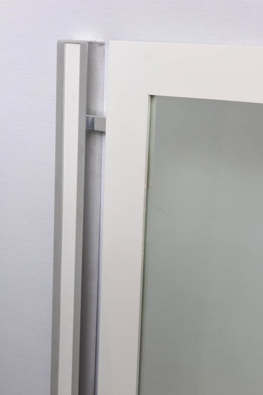 1970s Mod White and Chrome Mirror