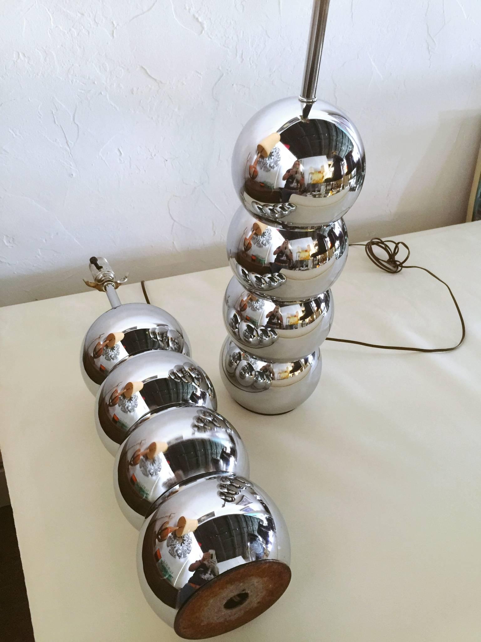 Mid-20th Century 1970s George Kovacs Chrome Ball Lamps