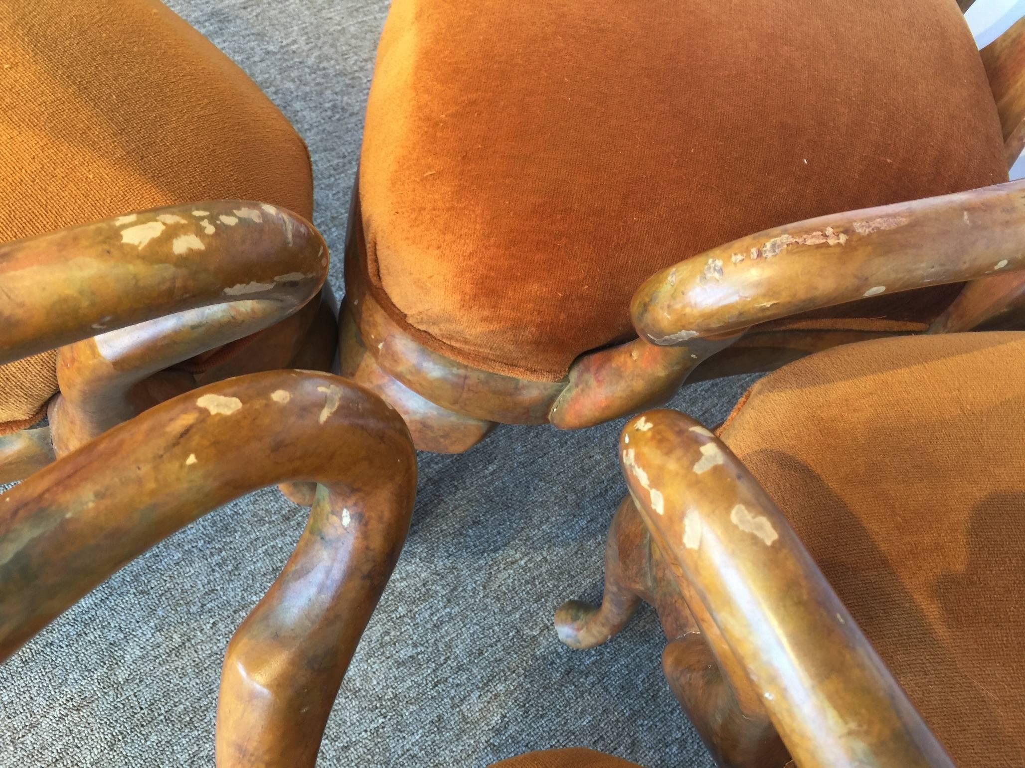 20th Century Four Phyllis Morris Oil-Drop Lacquered Queen Anne Armchairs (Originals) For Sale