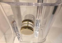 Heavy "S" Shape Lucite and Brass Bolt Dining Table Base, 1970s